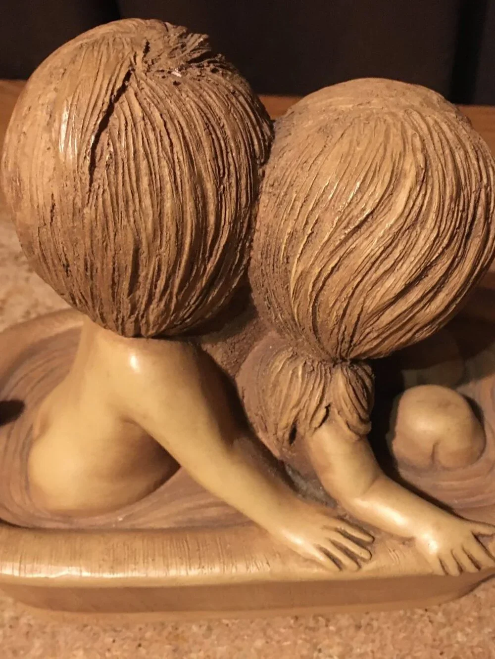 FANNYKINS FIGURINE BILL MACK SOLAR STATUARY SCRUB 'R UP BOY AND GIRL IN BATHTUB
